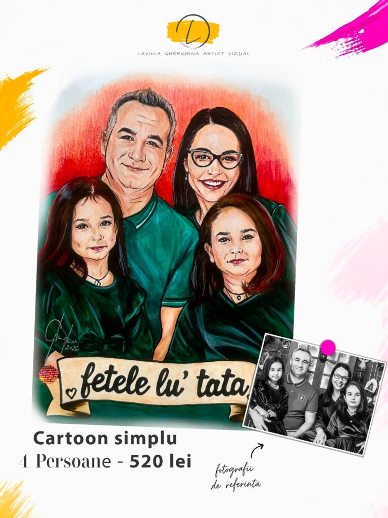 cartoon 4 persoane pe comanda
